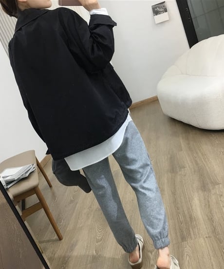white shirt layered style top　hm1852