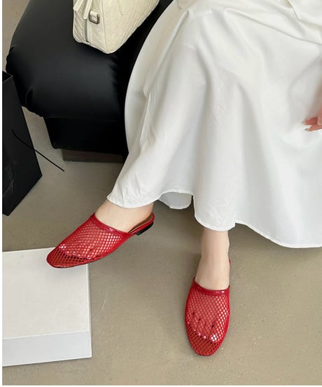 fishnet design flat sandal / 3color　hm2244