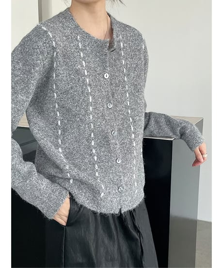 vertical stitch cardigan / 3color　hm2762