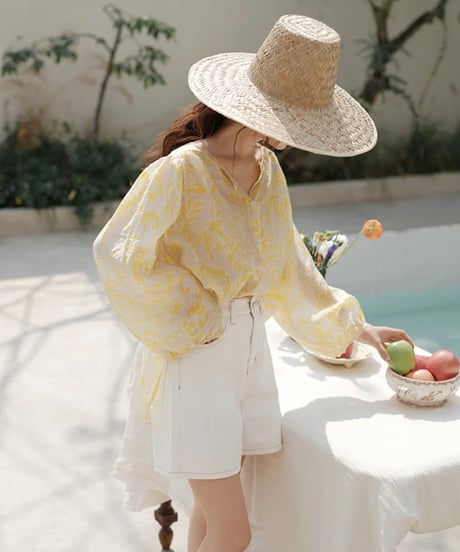 french sheer blouse　hm1711