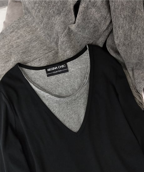 v-neck long-sleeved top　hm1003