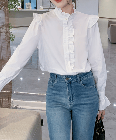 Ruffled Collar Blouse　hm2080