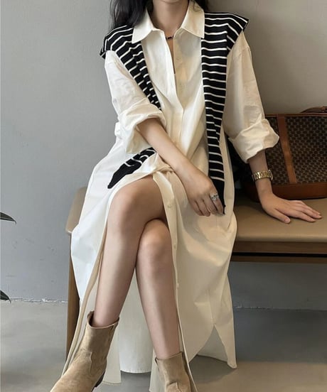 light split dress / 3color　hm2536