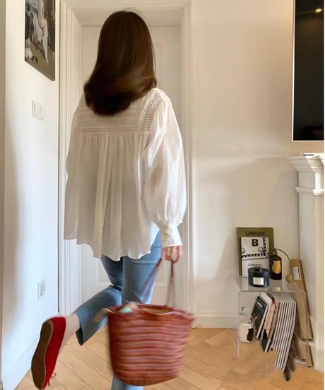 embroidered cotton blouse　hm2900