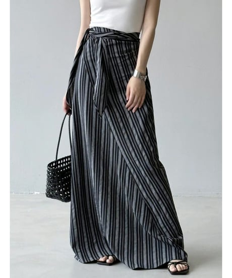 high-waist strip skirt / 2color　hm2443