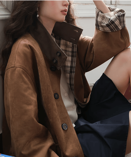 reversible plaid coat　hm2747