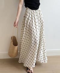 dot print a-line skirt / 2color　hm2268