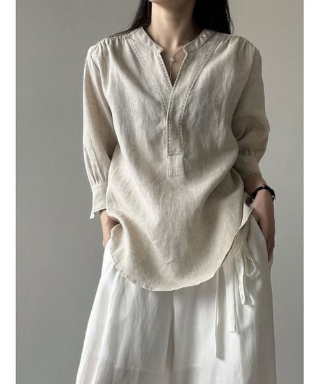linen relax blouse / 2color　hm2292