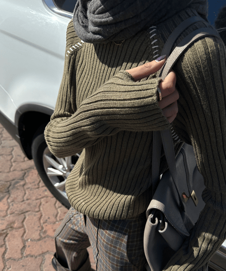 stitch slim rib knit / 2color　hm1088