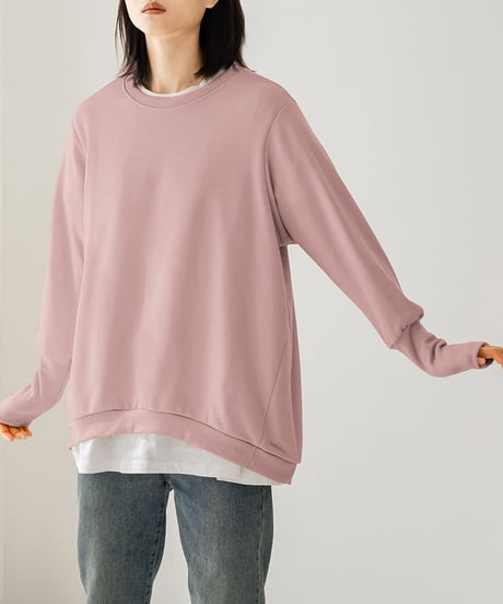layered hem pullover / 8color　hm2635
