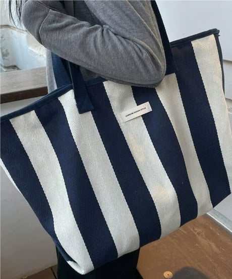 striped tote bag / 2Type　hm2481