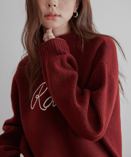 relaxed logo knit / 4color　hm2804