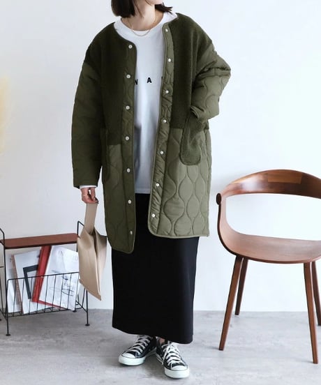 hybrid quilted coat / 3color　hm2570