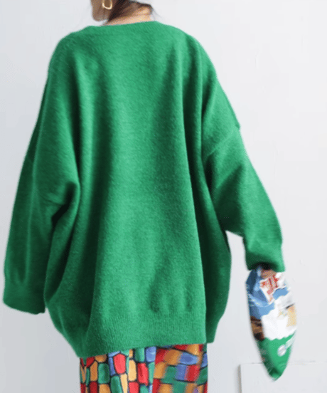 big size knit pullover / 2color　hm1786