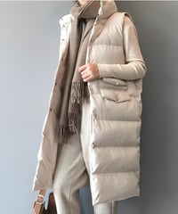 long down vest / 3color　hm1877
