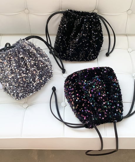 glitter drawstring bag / 3color　hm1700