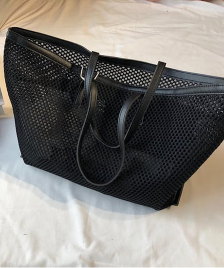 mesh open tote bag / 2color　hm1571