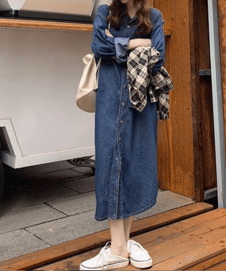 denim shirt dress　hm2917