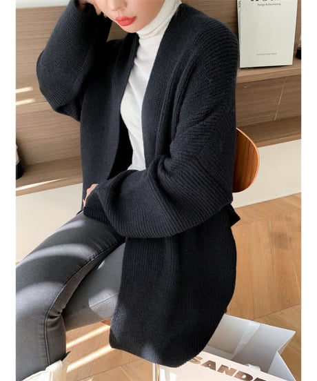 belted knit gown / 2color　hm2696