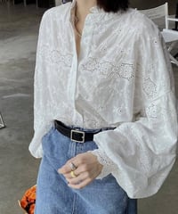 embroidered cotton blouse　hm2899