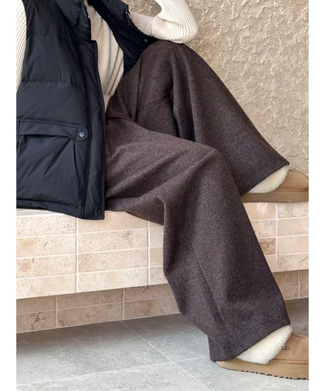 wide leg knit pants / 3color　hm2735