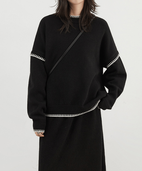 stitch knit set-up / 2color　hm2737