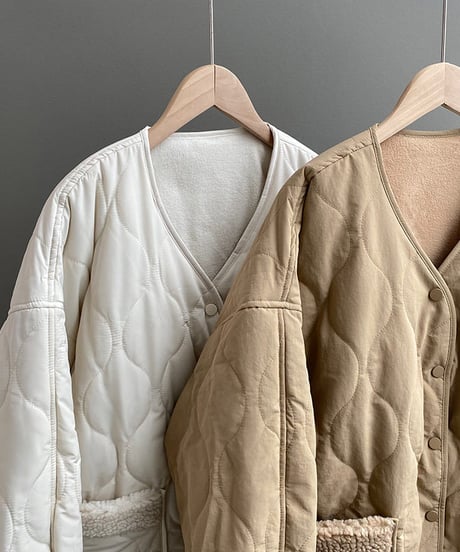quilting boa coat / 2color　hm2709