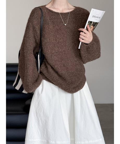 《即納》soft oversized knit / 2color　hm2730