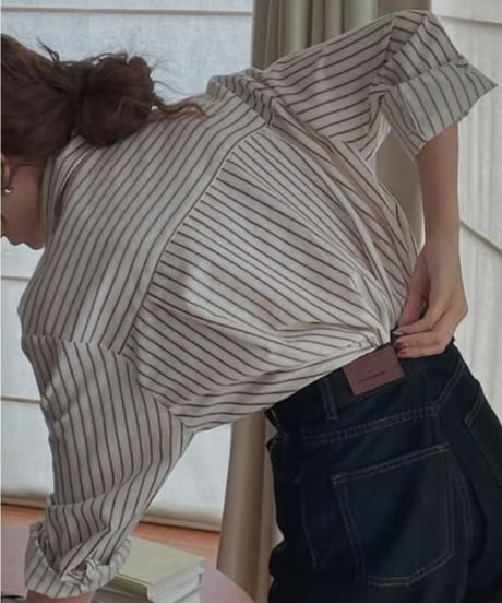relaxed stripe shirt  　hm2601