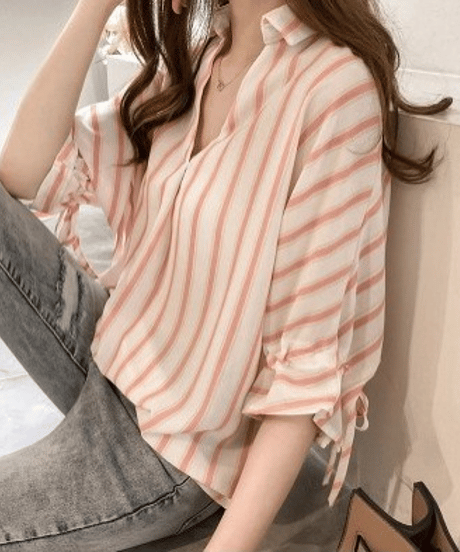 striped dolman shirt / 3color　hm2857