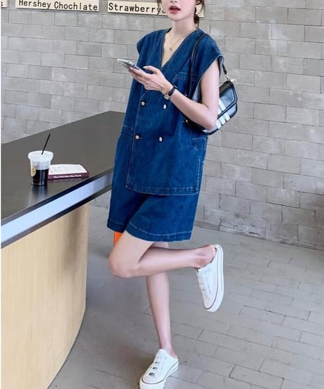 retro denim jumpsuit / hm2469