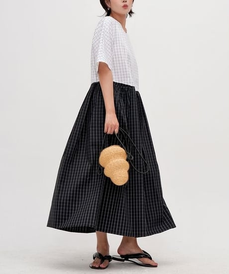 two-tone grid dress
　hm2295