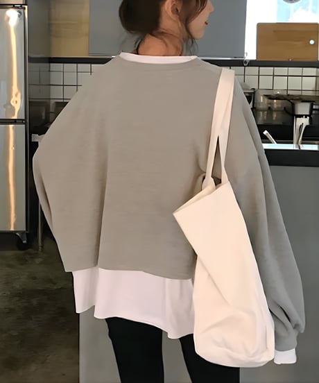 v-neck sweat top / 2color　hm2606