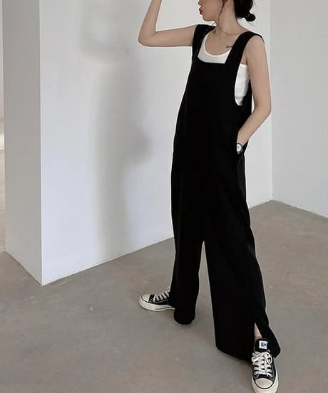 straight saide-slit overalls　hm1409