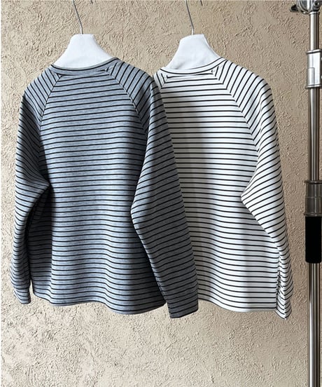 loose strip sweatshirt / 2color　hm2059