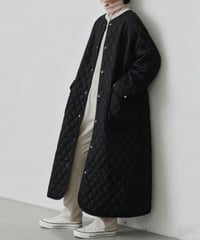 collarless quilted coat　hm2686
