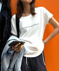 letter print t-shirt / 2color　hm1250