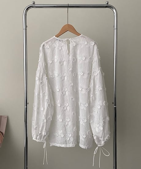 《即納》flower embroidery blouse　hm1374