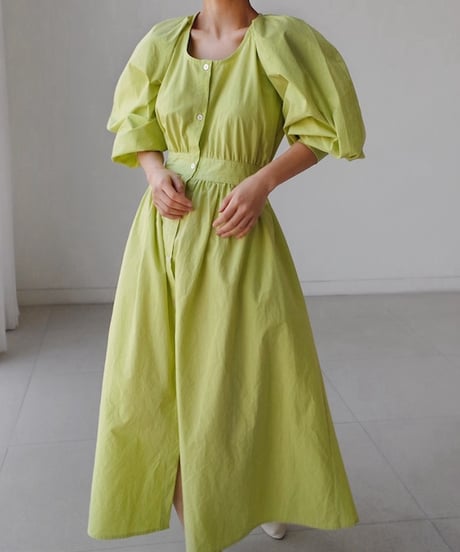 bubble sleeve shirt dress / 2color　hm1582