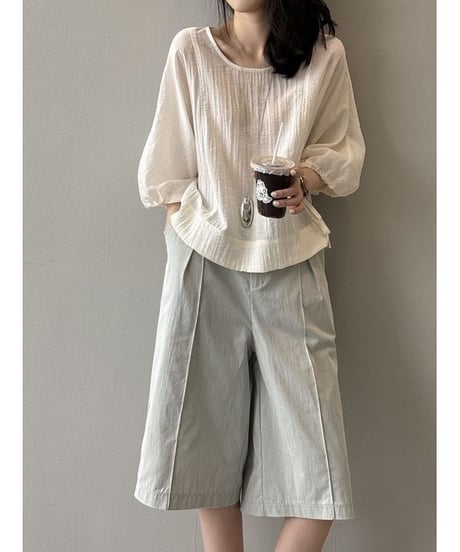 loose cotton blouse / 4color　hm2325