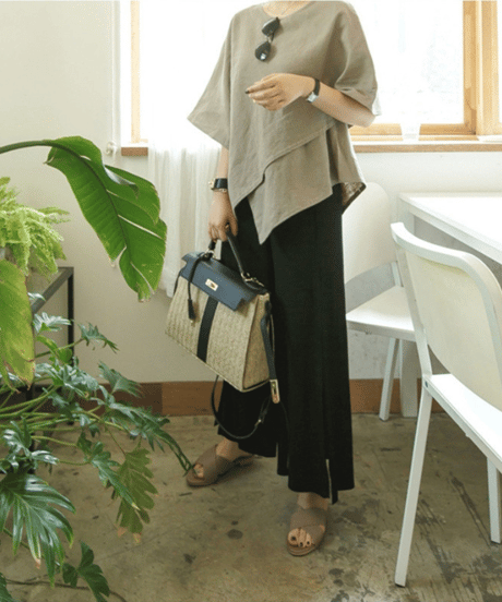 asymmetric loose top / 2color　hm2903