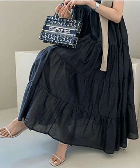 tiered cotton dress / 4color　hm2907