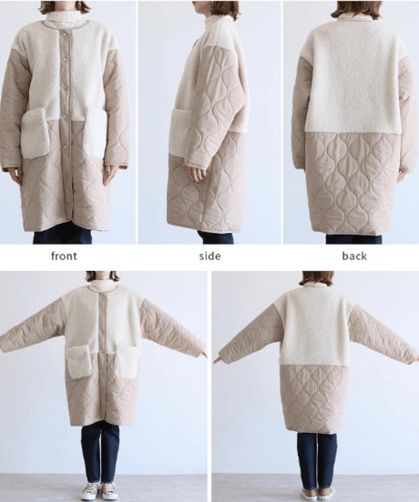 hybrid quilted coat / 3color　hm2570