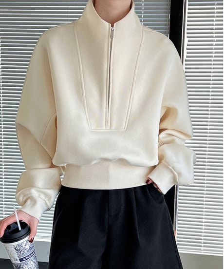 sweatshirt half zip pullover / 3color　hm1705