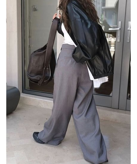 asymmetric wide leg pants　hm1734