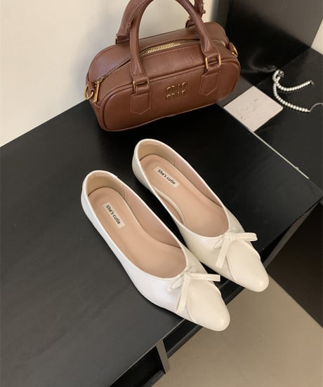 toe bow flats shoes / 3color　hm2117