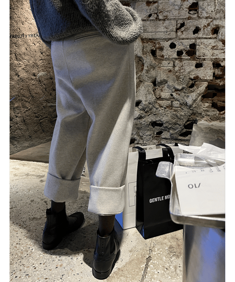 tucked cropped pants / 2color　hm1769