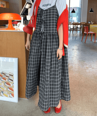 plaid jumper dress / 2color　hm2978