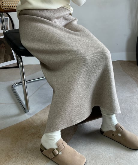 soft knit straight skirt / 6color　hm2678