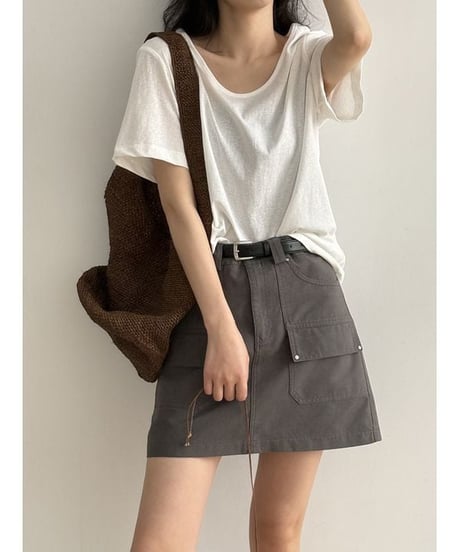wide neck t-shirt / 6color　hm2280